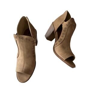 Jelly Pop Open Toe Booties, Tan Heels, Western, Cowgirl Booties
